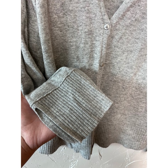 BIANCO & BLU Gray Button Front Cardigan Sweater Made in Italy Size L - Picture 3 of 6
